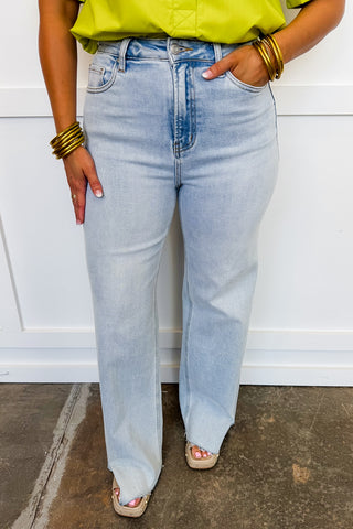 The Annie Jeans - Split Hem Straight Leg Jean