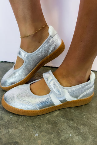 Calm Down Corkys Mary Jane Sneaker in Silver