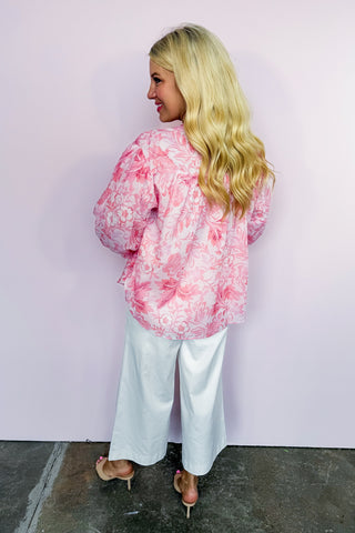 Tickle Me Pink Floral Top