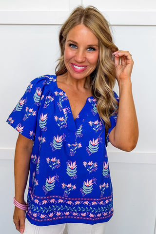 The Lori Top in Petal Keepsake Blue by Mary Square