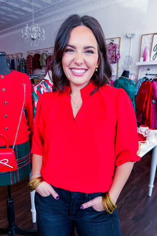 Black Friday Deals- The Cozy Core Top in Red