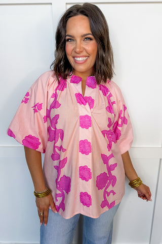 Pink Vine Blouse