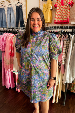 **PLUS ONLY** The Amelia Dress in Blue Monet