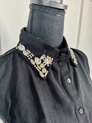 Black Rhinestone Dickey