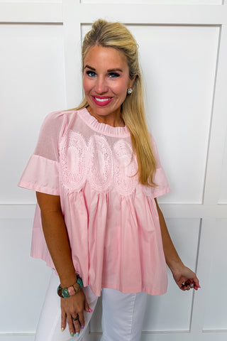 The Blushing Lace Peplum Top