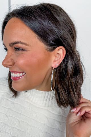 Hot Pink Deal - The Salem Silver Shiny Hoop Earrings