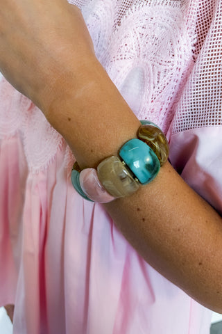Sweet Escape Marbled Stretch Bracelet in Multicolor