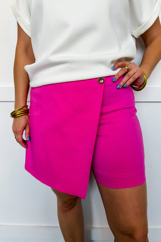 Dear Scarlett Palm Beach Wrap Skort in Pink
