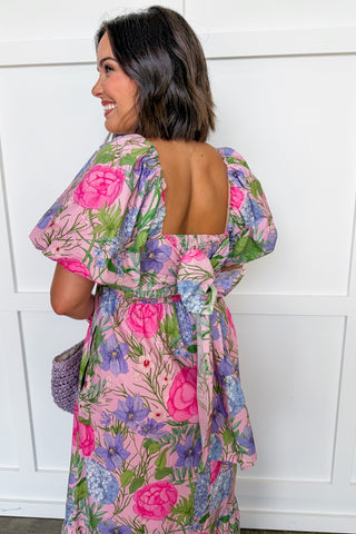 Bloom With Grace Midi Dress in Pink