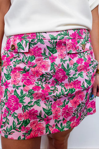 Tee Time Skort in Pink Multi Floral