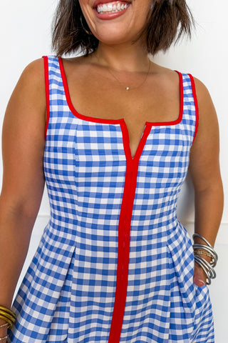 All-American Gingham Midi Dress