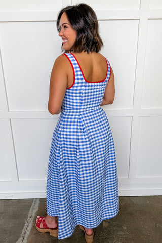 All-American Gingham Midi Dress