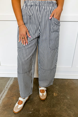 Stripes in Style Elastic Waist Pants