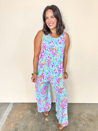The Dear Scarlett Sunkissed Aqua Floral Set
