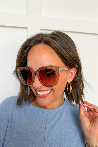 The Sunset Society Sunglasses in Tan Multi
