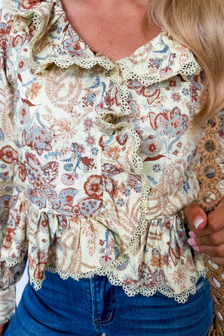 Boho Bloom Ruching Top