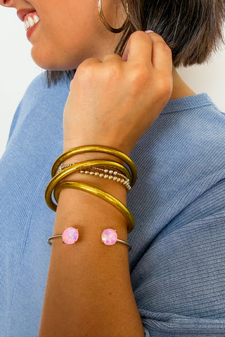 Pretty Little Spark Open Bracelet in Pink