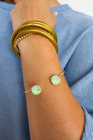 Pretty Little Spark Open Bracelet in Mint