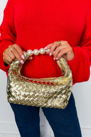 Gold Luxe Pearl Woven Bag