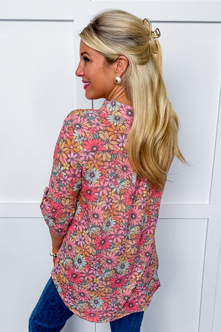 The Lizzy Top In Retro Floral
