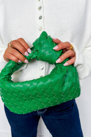 Woven Knot Handbag in Green