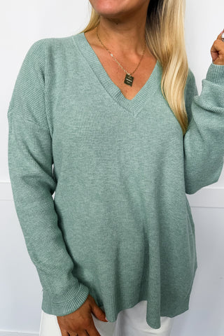 Cool Mint Cozy Knit Sweater