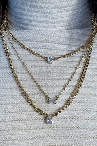 Crystal Layered Necklace Set