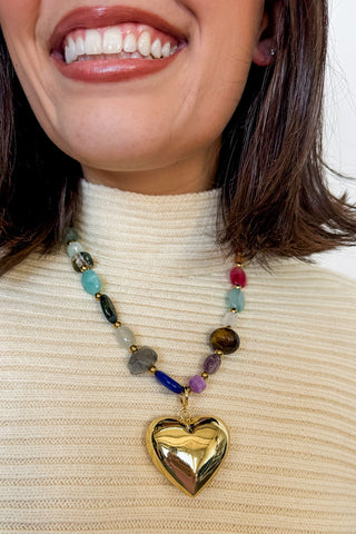 Color Muse Gemstone Heart Necklace