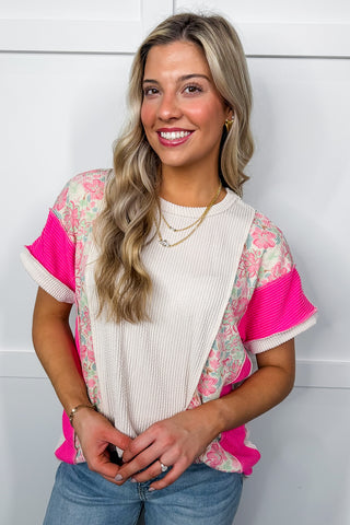 Hot Pink Deal - On The Go Tee In Ivory