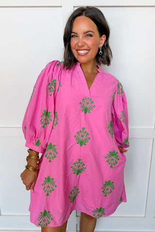 Bloom With Elegance Dress in Pink