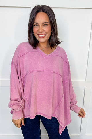 Hot Pink Deal - Dusty Rose Daydream Oversized Top