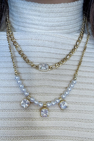 Fifth Avenue Pearl & Crystal Necklace