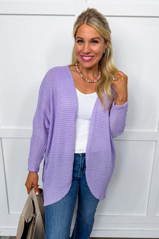 Spring Staples Cardigan In Lavender