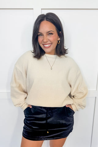 Soft Taupe Ribbed Sweater