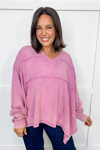 Hot Pink Deal - Dusty Rose Daydream Oversized Top