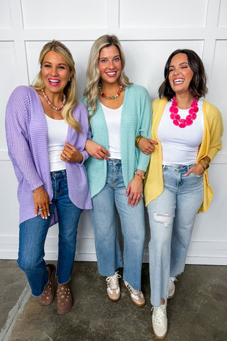 Spring Staples Cardigan In Lavender