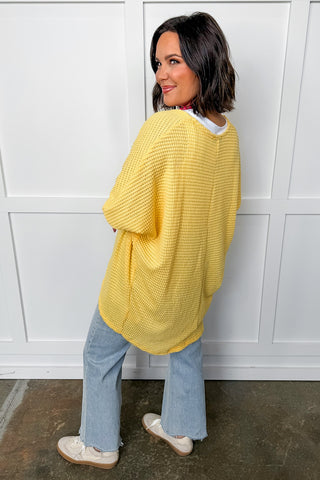 Spring Staples Cardigan In Butter Yellow