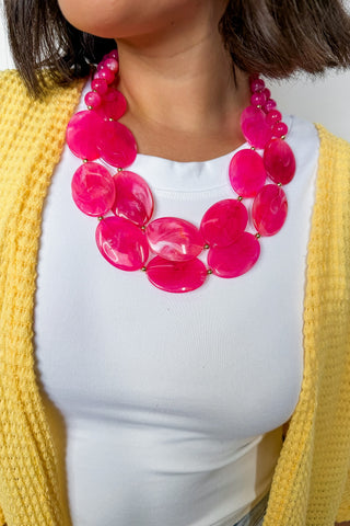 Double The Applause Necklace In Pink