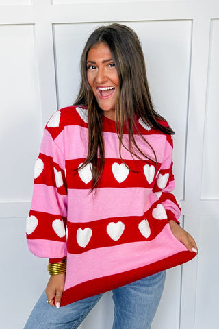 Heartburst Striped Sweater