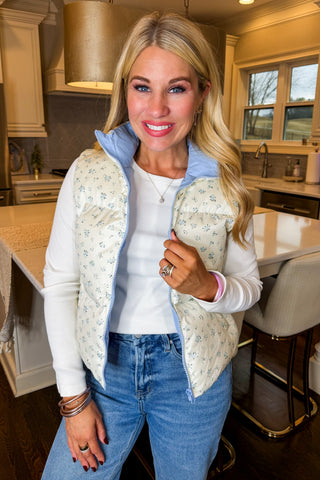 Soft Bloom Vest in Blue