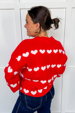 Sweetheart Stroll Sweater in Red