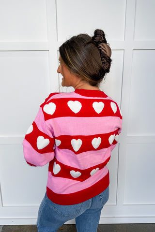 Heartburst Striped Sweater