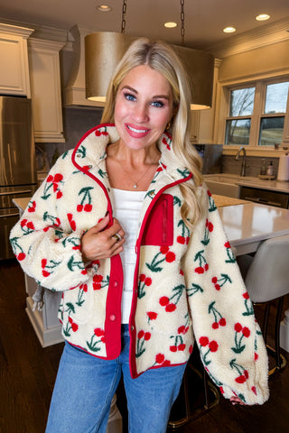 Cherry Blossom Sherpa Jacket