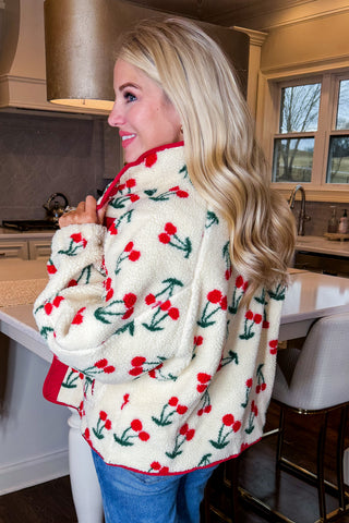 Cherry Blossom Sherpa Jacket