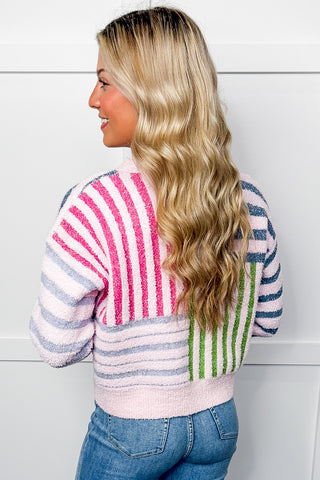 Color Block Stripe Patchwork Sweater