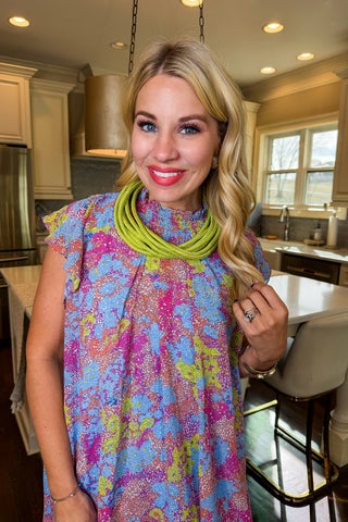 Hot Pink Deal - Periwinkle Bloom Flutter Dress