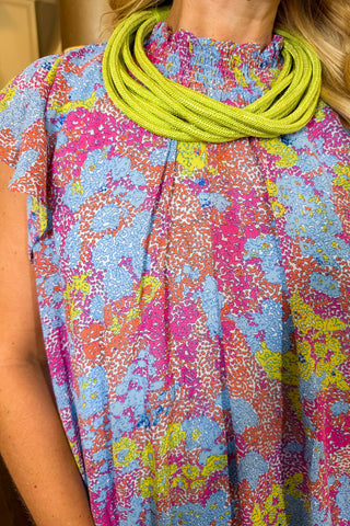 Hot Pink Deal - Periwinkle Bloom Flutter Dress