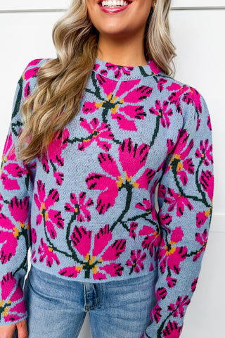 Blue & Fuchsia Sweater