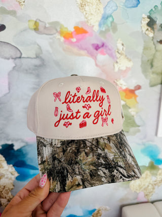 Literally Just A Girl Camo Trucker Hat