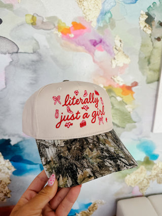 Literally Just A Girl Camo Trucker Hat